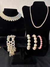 Faux Pearl Choker Necklaces And Bracelets  - ...