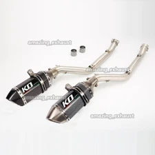 Slip On For Suzuki DRZ400SM DRZ400S 2000-2024 Exhaust System Link Pipe + Muffler