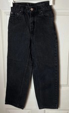 Vintage Levi  s 550 Jeans Kids Youth Size 8 Black Denim Tapered Leg