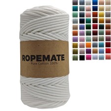 100 Cotton 3mm Braided Macrame Cord 110Yards Colored Cotton Cord for Beginne...