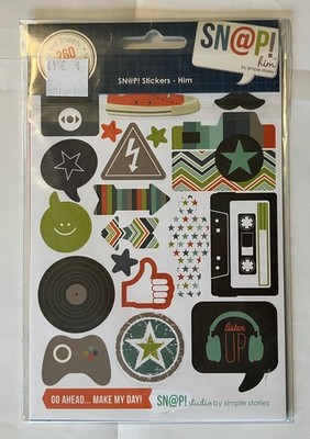Lot of 13 Snap! Studio by Simple Stories 4x6'' Cardstock Stickers - Scrapbooking
