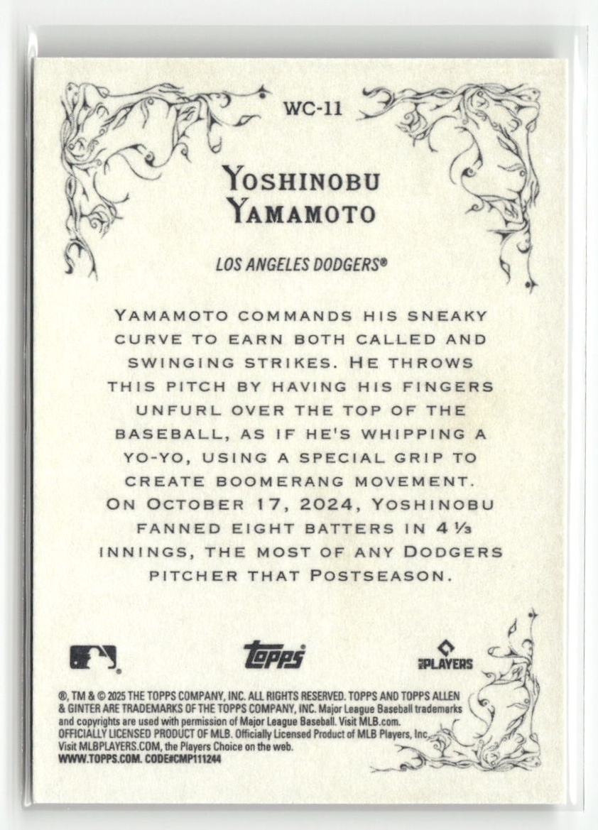 2025 Topps Allen & Ginter Wicked Curves #WC-11 YOSHINOBU YAMAMOTO