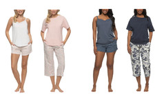 Felina Women's 4-piece PJ Set Tee, Tank, Short  Capri Pant Pajama