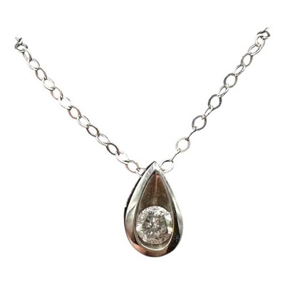 Natürlicher Diamant Solitär Halskette 14K Weißgold 0,25 ctw 18 Zoll Neu