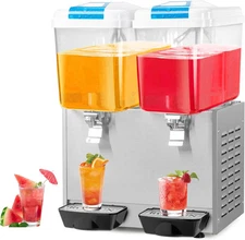 ROVSUN Commercial Cold Beverage Juice Dispenser Frozen Ice Drink 9.6 Gal 2 Tanks