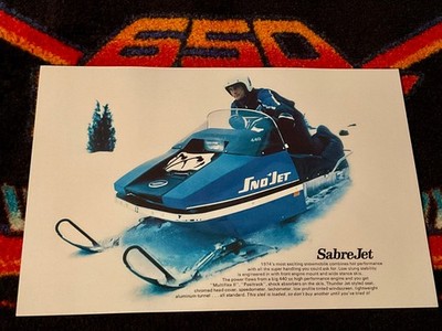    74 SNO-JET SABREJET 440 Snowmobile Poster vintage sled ((LOADED.))    