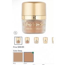 Easy Peasy Powder Mineral Foundation by Kim Gravel QVC -color DEEP