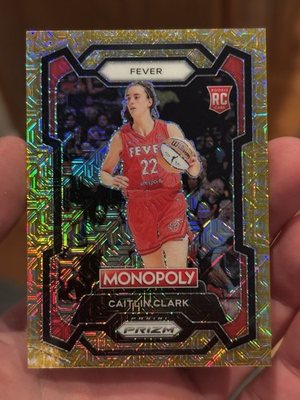 #ad 2024 Prizm Monopoly Millionaire Gold Shimmer Mojo Rookie RC Caitlin Clark 500 $269.99