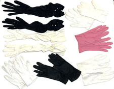 Lot of 7 Vintage Women's Ladies Gloves Evening Opera Church Everyday Multi Color