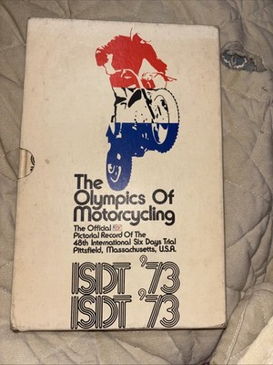 The Olympics of Motorcycling ISDT 73  Hard Cover and Book Very Good