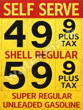 Shell Gasoline Sign Vintage Metal  Sign 9" x 12" or 12" x 16"