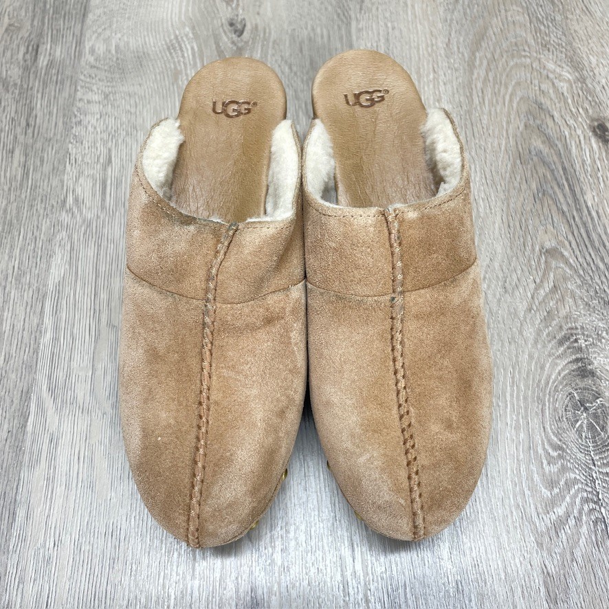 ma様 UGG Womens Kassi Shearling Lined Clogs Chestnut Suede Slip On