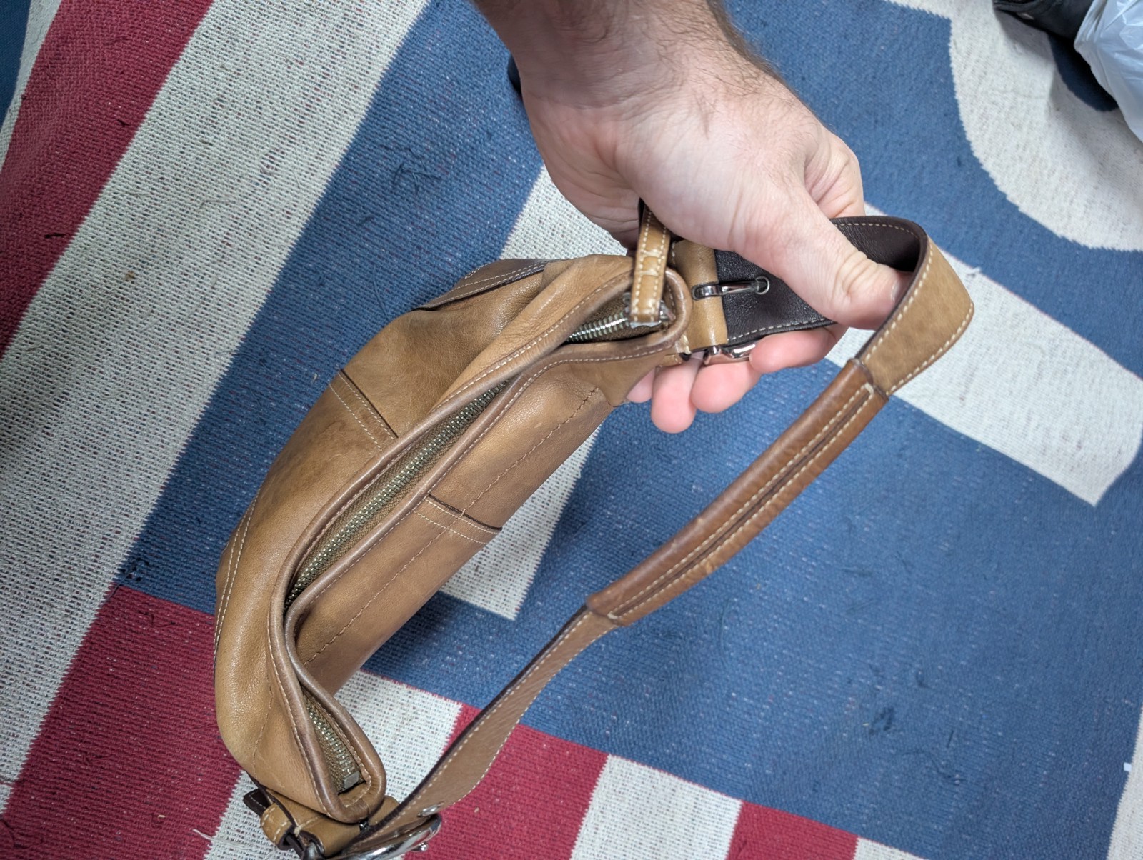 Y2K COACH Soho Mini Hobo Camel Tan Crescent Shoulder Bag Wristlet 4283 Vintage  thumbnail 9