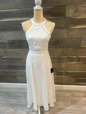 Lulus Dress Midi Size L Summer Dream White Dress Sleeveless NWT Lined