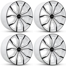 Set Of 4 18 White Black Alloy Wheels Rims For Mitsubishi 5x114.3 Cru2 Aftermark