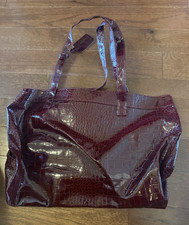 Neiman Marcus Patent Croc Embossed Tote Bag w...