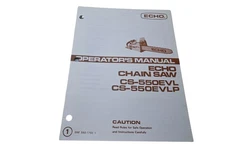 Echo Operator's Manual Chain Saw CS-550EVL CS-550EVLP