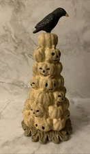 Bethany Lowe Halloween Pumpkin Tree w/ Crow Jack O Lantern