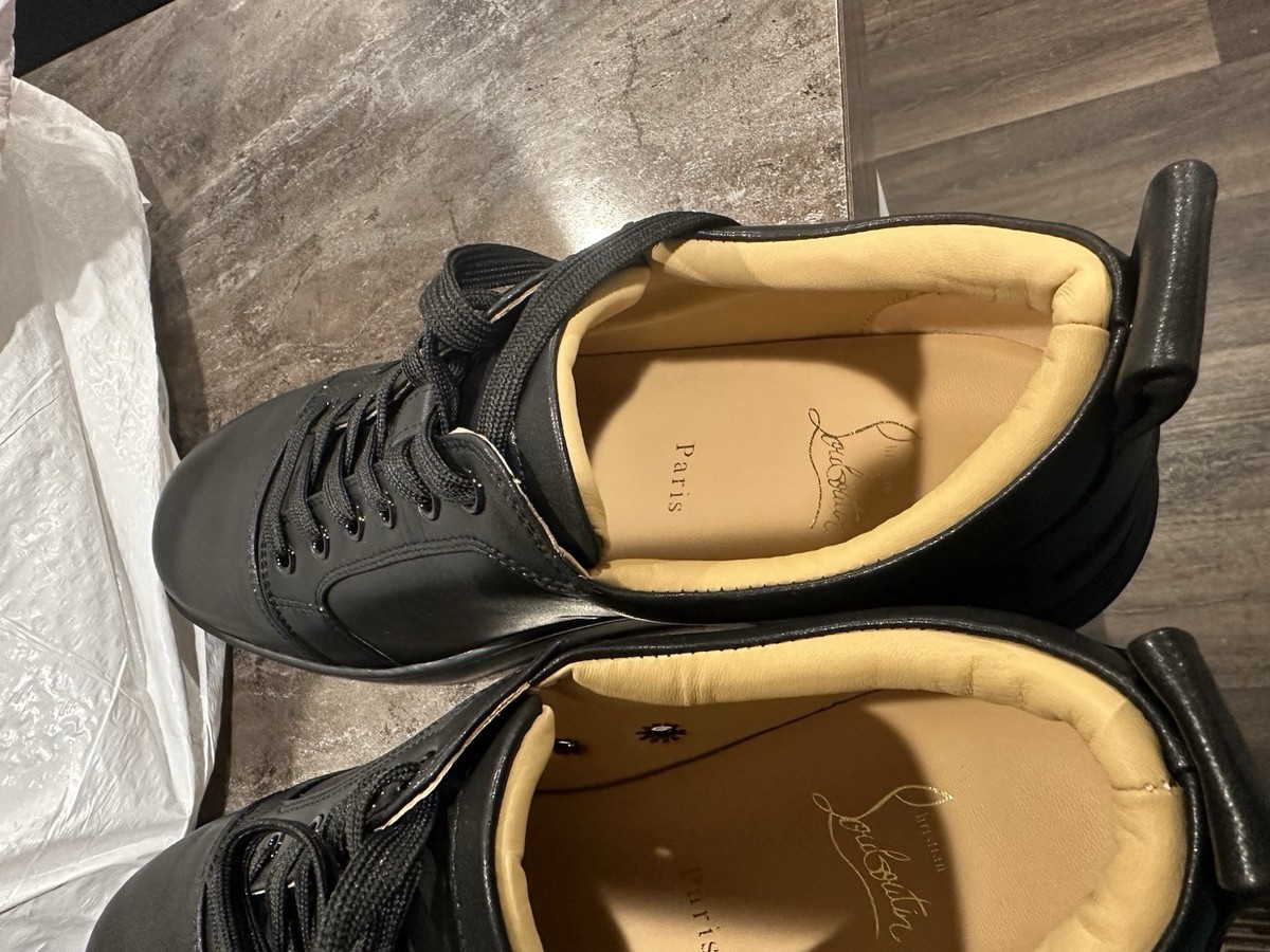 Christian Louboutin Black Leather Sneakers Men's 10.5 Red Sole