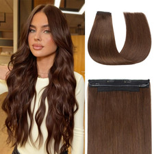 Invisible Wire Hair Extensions, Chocolate Brown 16Inch/80G Halo Hair Extensions