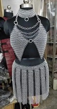 Fantasy Chainmail Top  Skirt, 10 mm Aluminium Top Lightweight Cosplay Costume