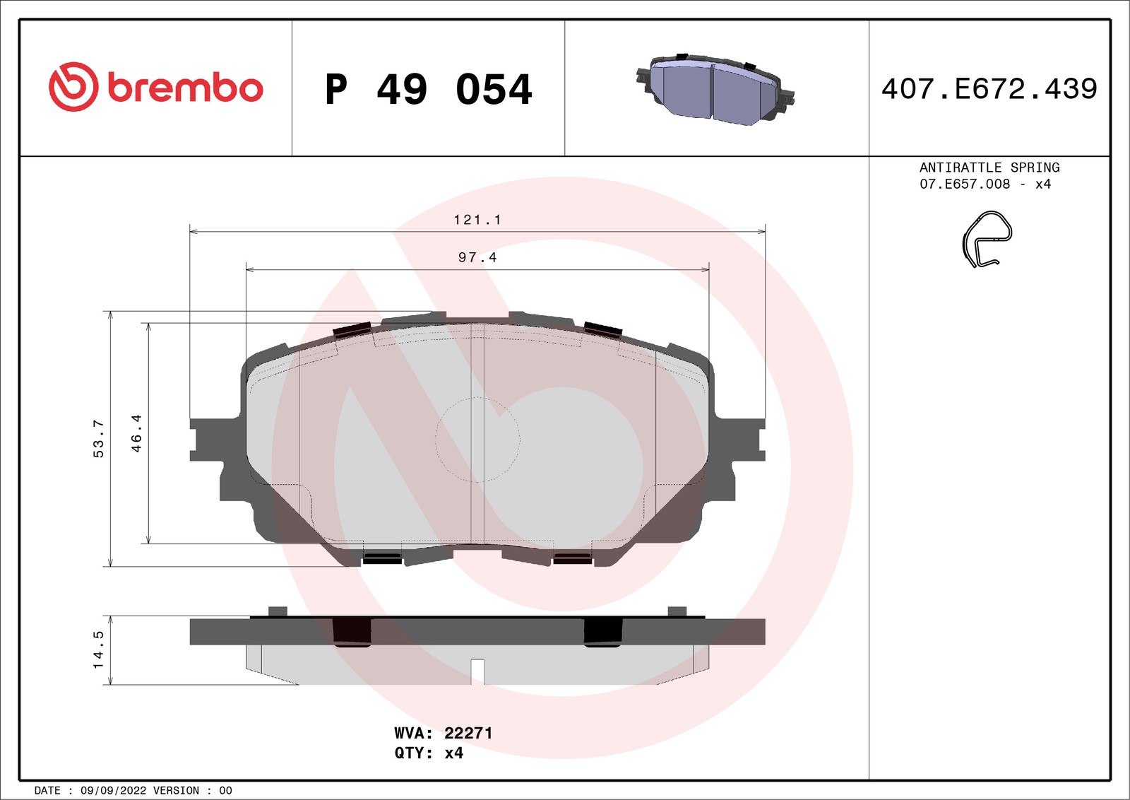 Für BREMBO KLOCKI SZCZEKI CYLINDERKI P 49 054 BRAKE PADS FRONT MAZDA MX-5 IV 15 - Bild 7