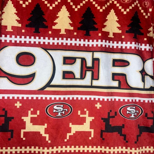 San Francisco 49ers Sweater Men's Sz XL Red Holiday Wordmark Ugly Pullover NFL - Picture 4 of 8