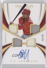 2018 Panini Immaculate Rookie Quad Materials Gold 48/49 JP Crawford Auto fm0