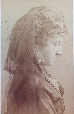 LAMARRA Italian cdv ACTRESS woman in mantilla veil Napoli  photo BEAUTIFUL lady