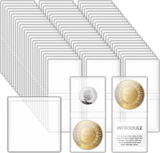 200 Pack Double Pocket Coin Flips, 2X2 Inch Clear Plastic Coin Sleeves for All C