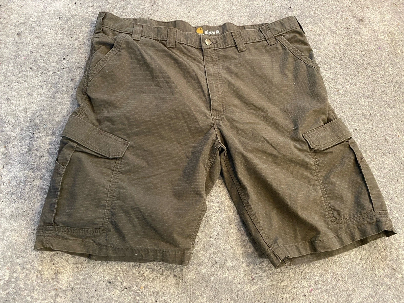 Carhartt Relaxed Fit Broxton Cargo Shorts Men’s 44 Grey Durable Ripstop