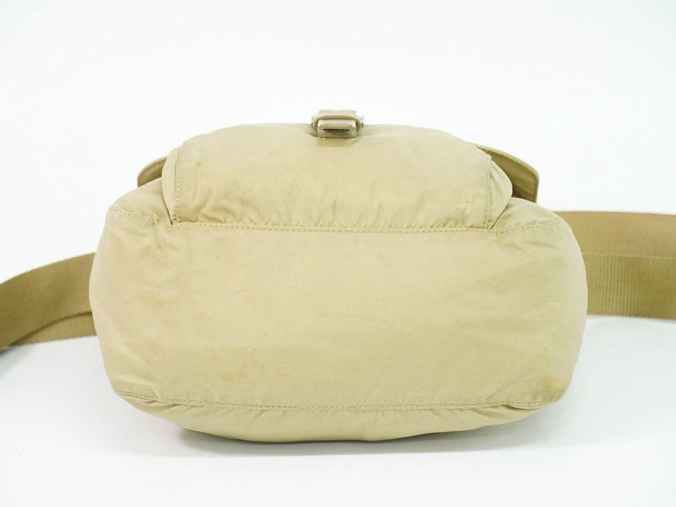 Sac bandoulière PRADA en nylon beige argent - Photo 3/4
