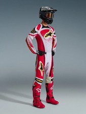 Completo motocross Alpinestars TECHSTAR NOMUR grigio chiaro rosso enduro Quad