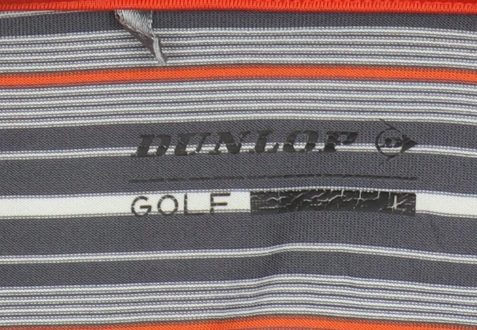 Dunlop Men's Grey Striped Golf Polo Shirt - Imagem 4 de 4