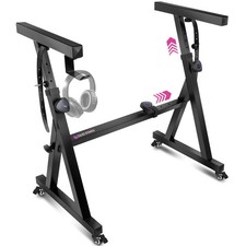 Liquid Stands Keyboard Stand w/ Wheels - Black Z Style Adjustable  Portable ...
