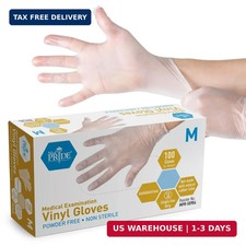 MED PRIDE Disposable Medical Grade Vinyl Exam Gloves, Latex  Powder Free, Ultra