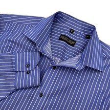 Donald J. Trump Signature Mens Size 16 34/35 Blue Striped Long Sleeve Shirt