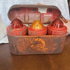VTG Anthes 1940s Roadside Flare Kit Fort Madison Iowa 2 red Glass Beehive Lens — photo 2