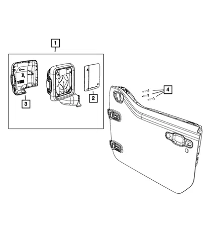 New Genuine Mopar Cap Mirror 2019-2024 OE 68361982AA
