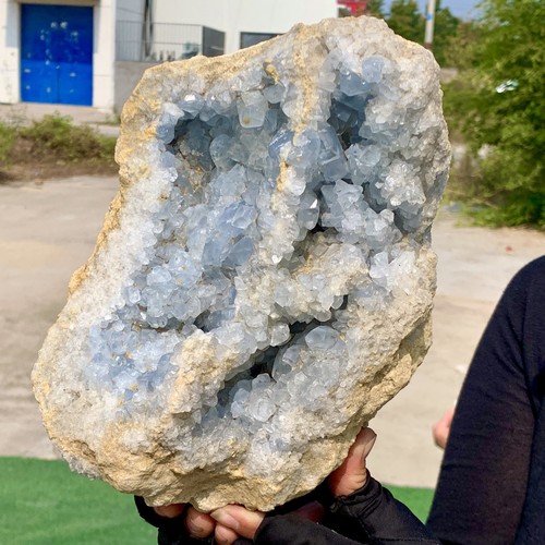 11.44LB Natural Blue Celestite Geode QuartzCrystal Mineral Specimen Healing - Picture 18 of 18