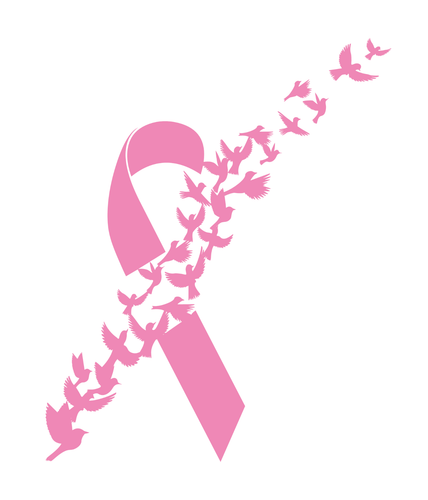Cancer Ribbon/Breast Cancer Awareness Ribbon w/Doves Vinyl Decal / Sticker - Picture 4 of 4