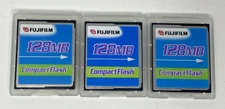 Lot of (3) Fujifilm 128MB Compact Flash Memory Card for Digital Cameras etc. NEW