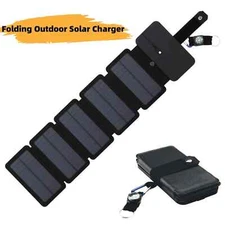 Portable Solar Power Bank Mobile Phone Charger Panel Camping Waterproof Outdoor