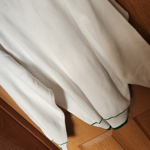 Maglione Emerald Sports Vintage Irlanda Uomo Taglia XL Maglione Bianco con Bordo Verde - Foto 11 di 12
