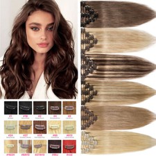 CLEARANCE 100 Human Hair Extensions 8 Pieces Clip In Real Remy Hair FULL HEAD Y