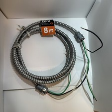Southwire 8 ft. x 12Ga Copper, Grounded Cut Length 8ft, Solid Alum Armored Cable