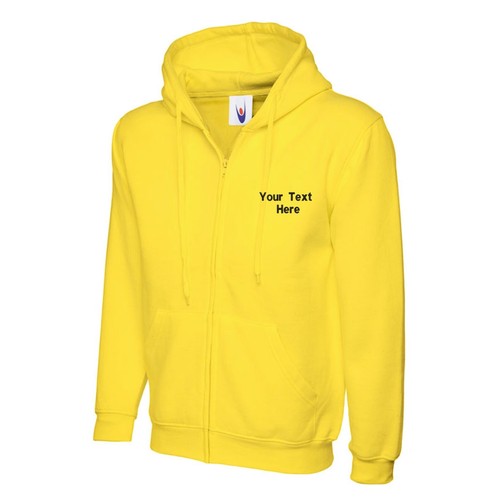 Personalizzato Ricamato Zip Intera Felpa con Cappuccio Testo Logo Unisex Lavoro - Picture 12 of 24