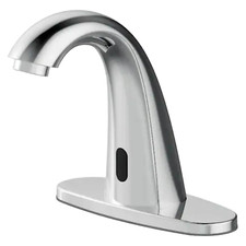 Touchless Chrome Bathroom Faucet with Drain Project Source with Drain and Deck