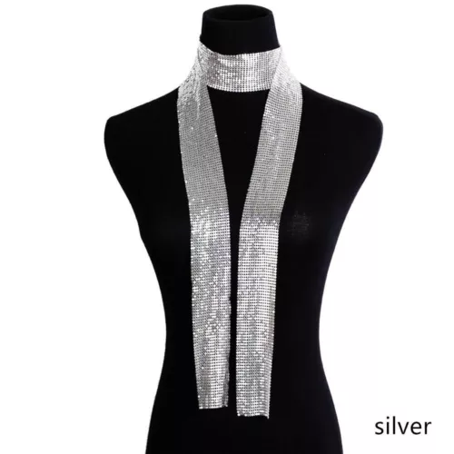 Women Long GlitterNeck Collar Sparkly Sequins Scarf Ladies Cocktail Neck Tie NEW - Picture 14 of 23
