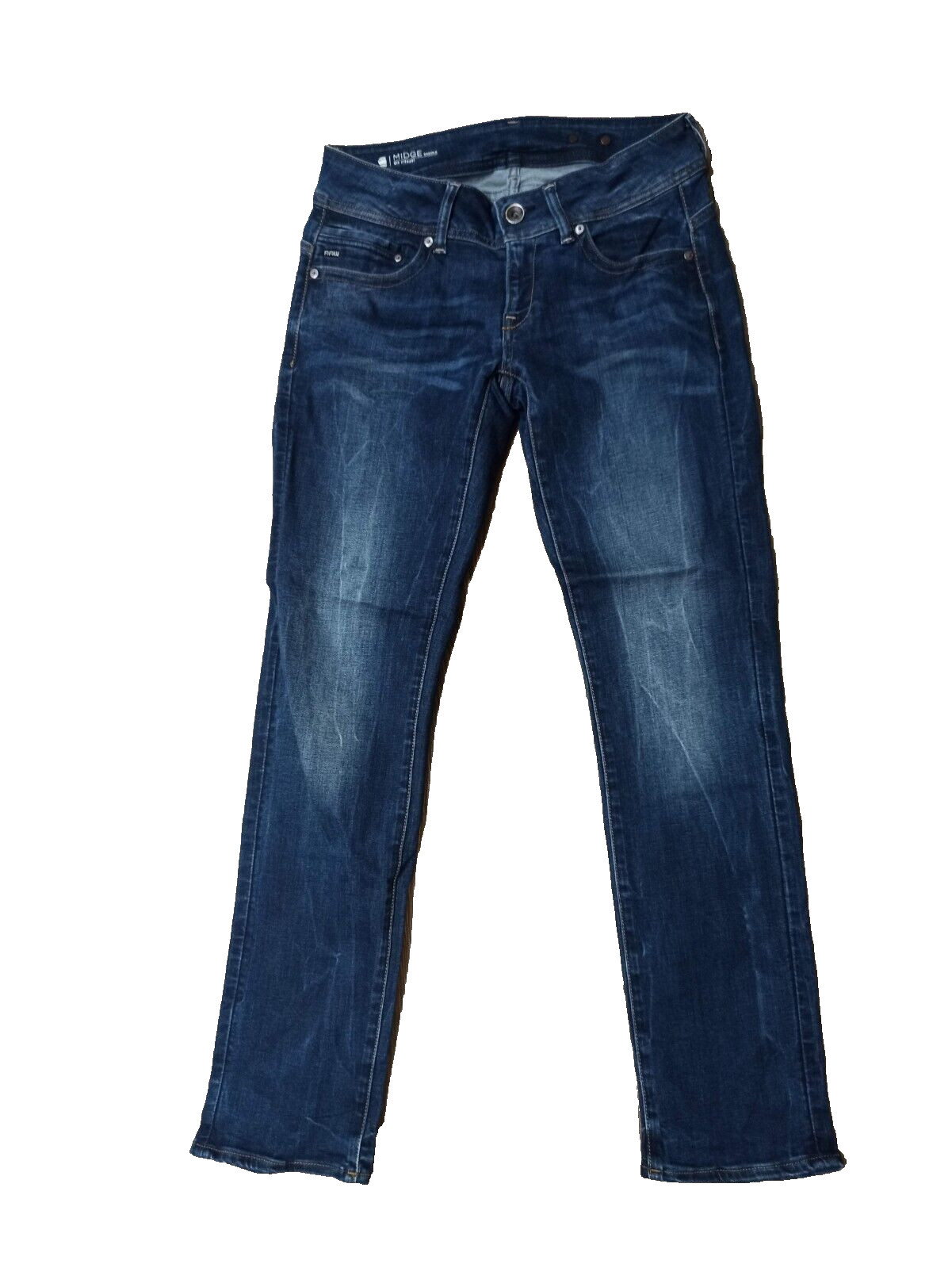 G-Star Raw women's midge saddle mid straight jeans blue color size W 29 L 30